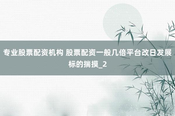 专业股票配资机构 股票配资一般几倍平台改日发展标的揣摸_2
