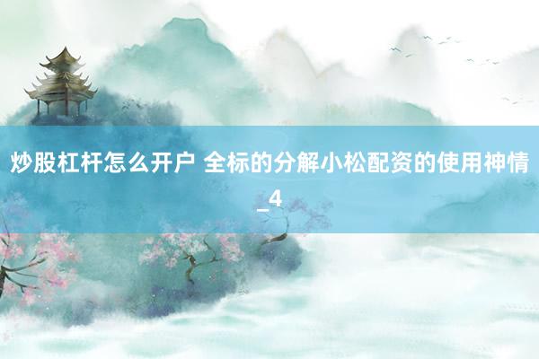 炒股杠杆怎么开户 全标的分解小松配资的使用神情_4