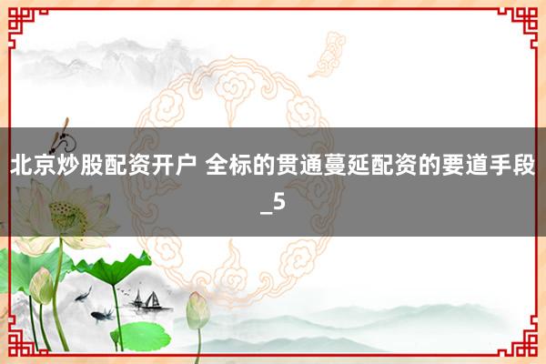 北京炒股配资开户 全标的贯通蔓延配资的要道手段_5