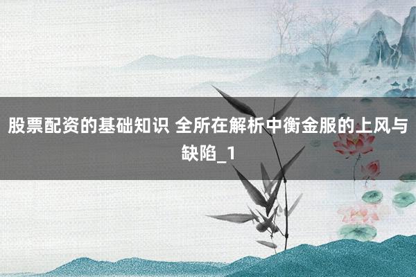 股票配资的基础知识 全所在解析中衡金服的上风与缺陷_1