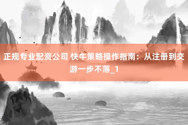 正规专业配资公司 快牛策略操作指南：从注册到交游一步不落_1