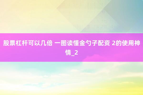 股票杠杆可以几倍 一图读懂金勺子配资 2的使用神情_2