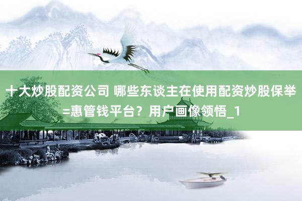 十大炒股配资公司 哪些东谈主在使用配资炒股保举=惠管钱平台？用户画像领悟_1