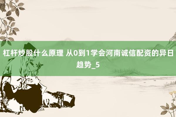 杠杆炒股什么原理 从0到1学会河南诚信配资的异日趋势_5