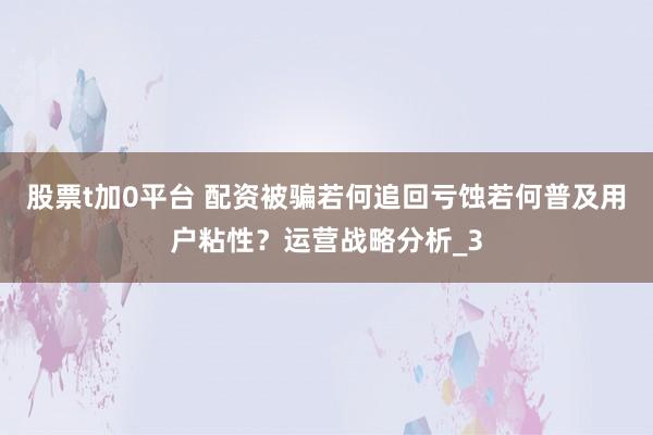 股票t加0平台 配资被骗若何追回亏蚀若何普及用户粘性？运营战略分析_3