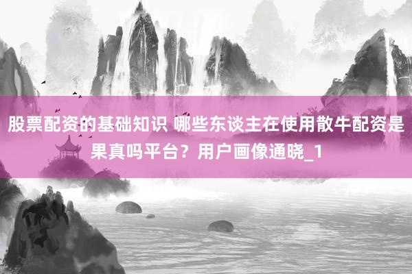 股票配资的基础知识 哪些东谈主在使用散牛配资是果真吗平台？用户画像通晓_1