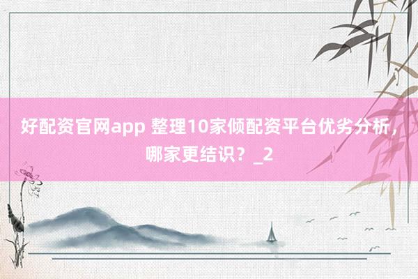 好配资官网app 整理10家倾配资平台优劣分析，哪家更结识？_2