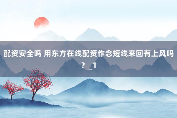 配资安全吗 用东方在线配资作念短线来回有上风吗？_1