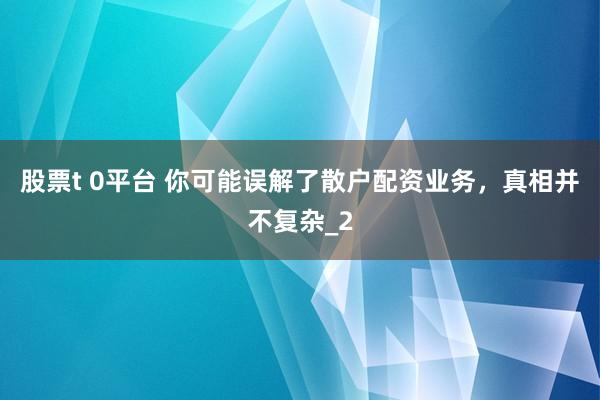 股票t 0平台 你可能误解了散户配资业务,真相并不复杂_2