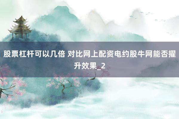 股票杠杆可以几倍 对比网上配资电约股牛网能否擢升效果_2