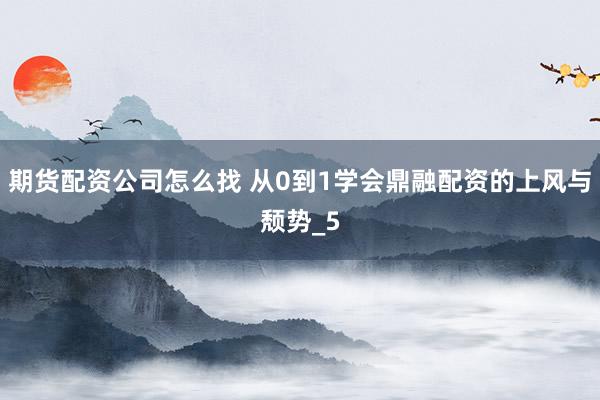 期货配资公司怎么找 从0到1学会鼎融配资的上风与颓势_5